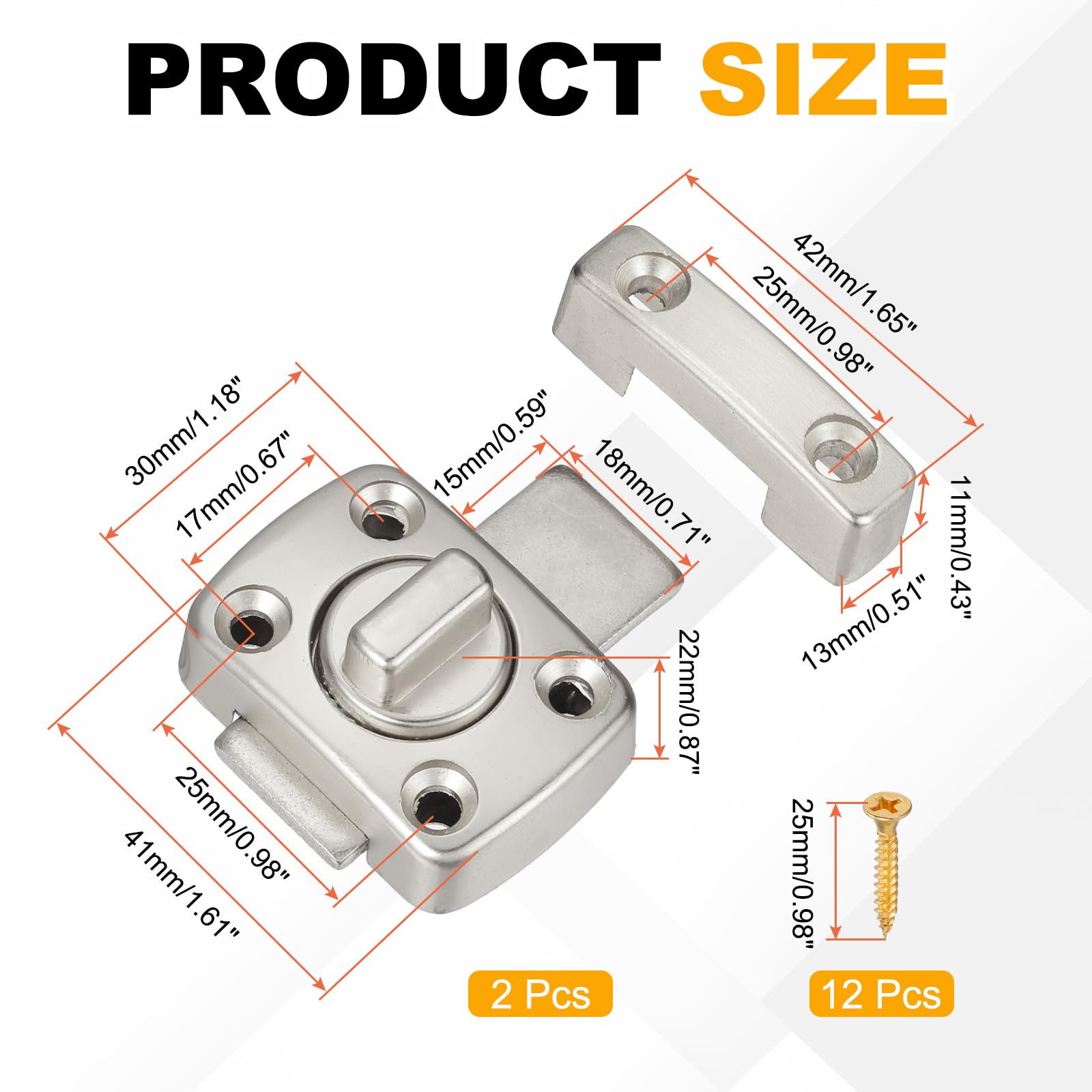 PATIKIL 2 Pcs Rotate Bolt Latch - Image 2