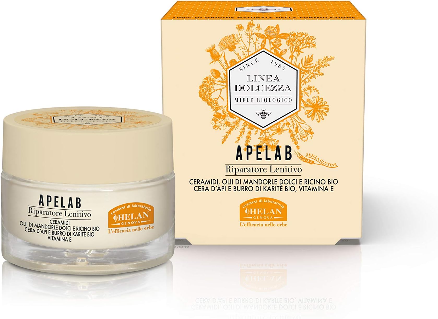 Helan Linea Dolcezza - Apelab Lip Balm Enriched with Castor Oil, Honey, Shea Butter, Beeswax & Sweet Almond Oil - Lip Butter for Dry & Frail Skin, Soothing Repair Treatment - Made in Italy, 15 ml