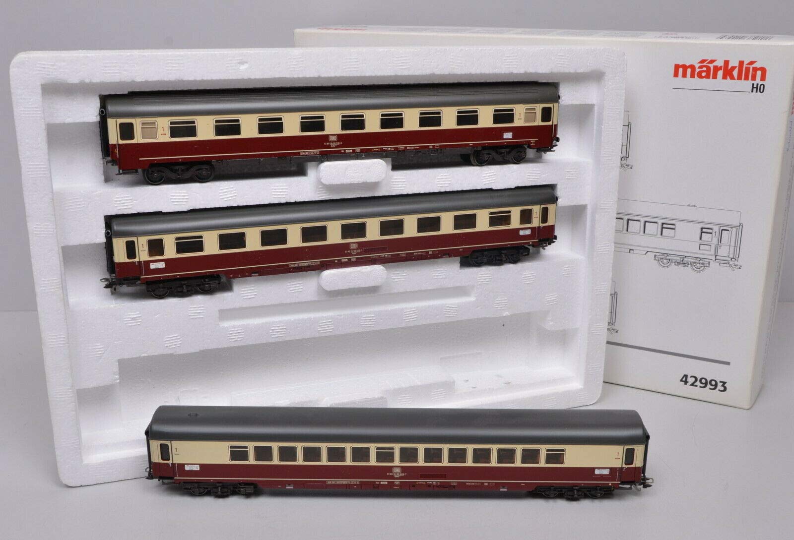 MARKLIN HO Luxury Passengers DB TEE Express SUD-Wind WAGENSET 42993 W/Coachs Cars Finely INTERIORS Details