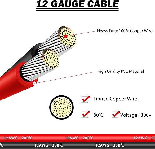 Miniatura 5 de GELRHONR XT60i Cable de extensión 1M, XT60 macho a XT60i hembra Cable conector 12AWG Cable de silicio, para Ebike, cargador de batería Lipo de coche