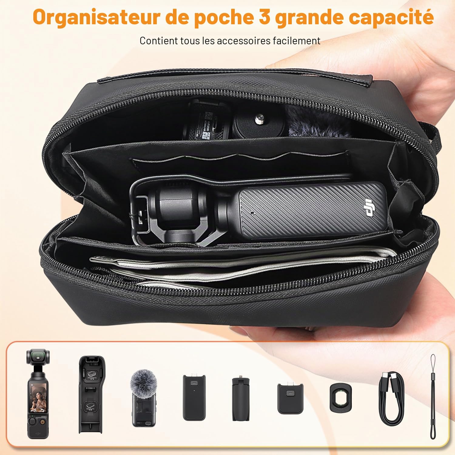Semaiki Étui pour Osmo Pocket 3, Sac de Transport Compatible avec Osmo Pocket 3, étui de Protection pour DJI Pocket 3