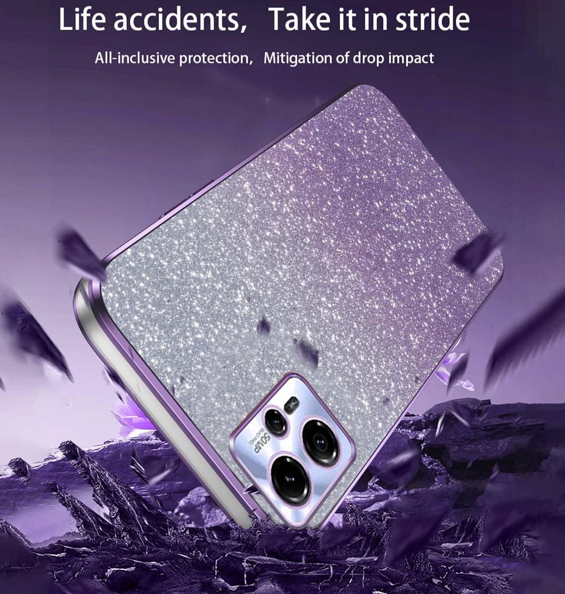 Cover GOKEN Per Motorola Moto G13 In Silicone TPU - Effetto Gradiente Rosa/viola, Antiscivolo E Antiurto
