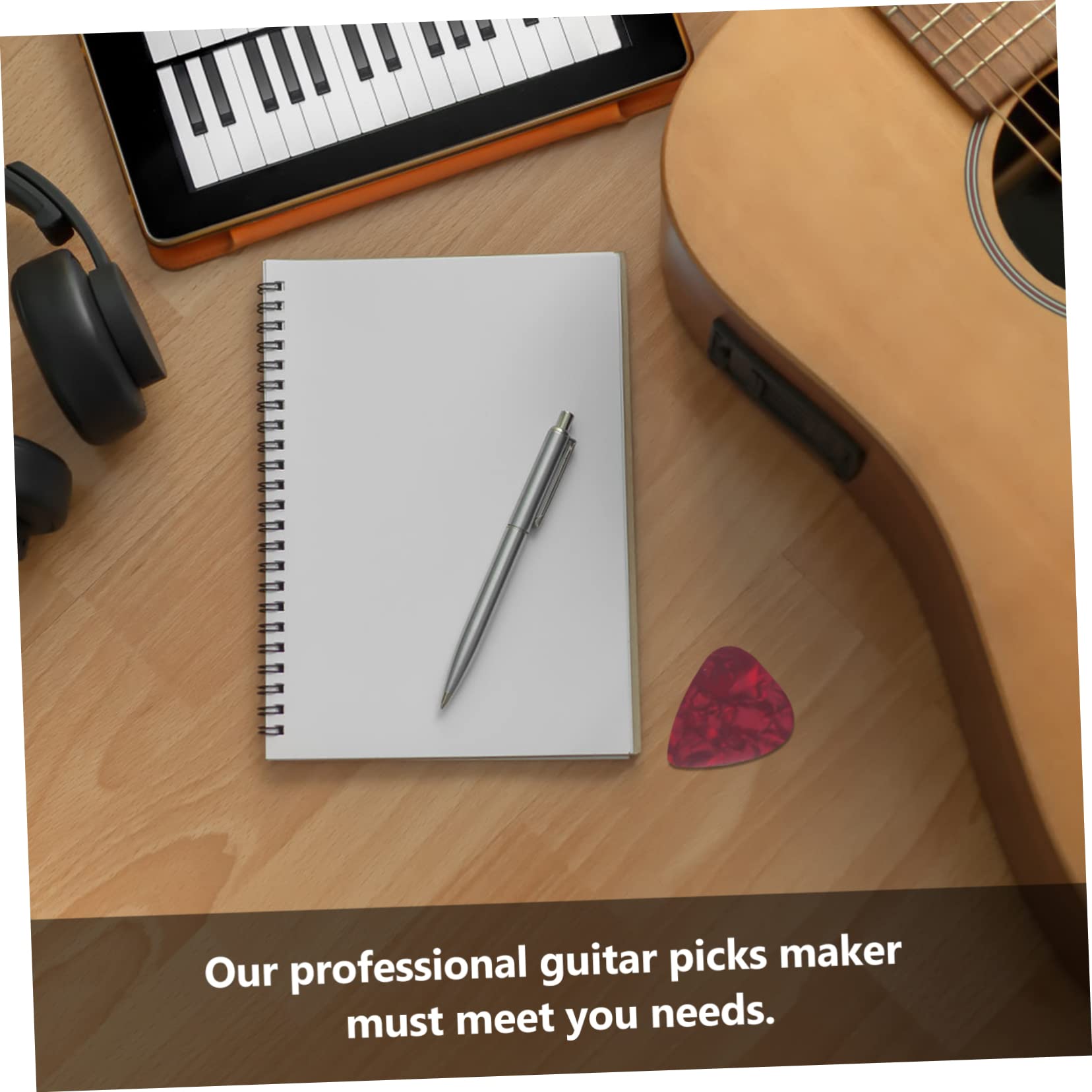 Kit Troquelador de Púas de Guitarra para Bricolaje, Juego B, 29 Piezas | Incluye Troqueladora, Clip, 2 Tiras y 25 Celuloide Lisa, sin Rebabas, Compacta, Resistente al Óxido