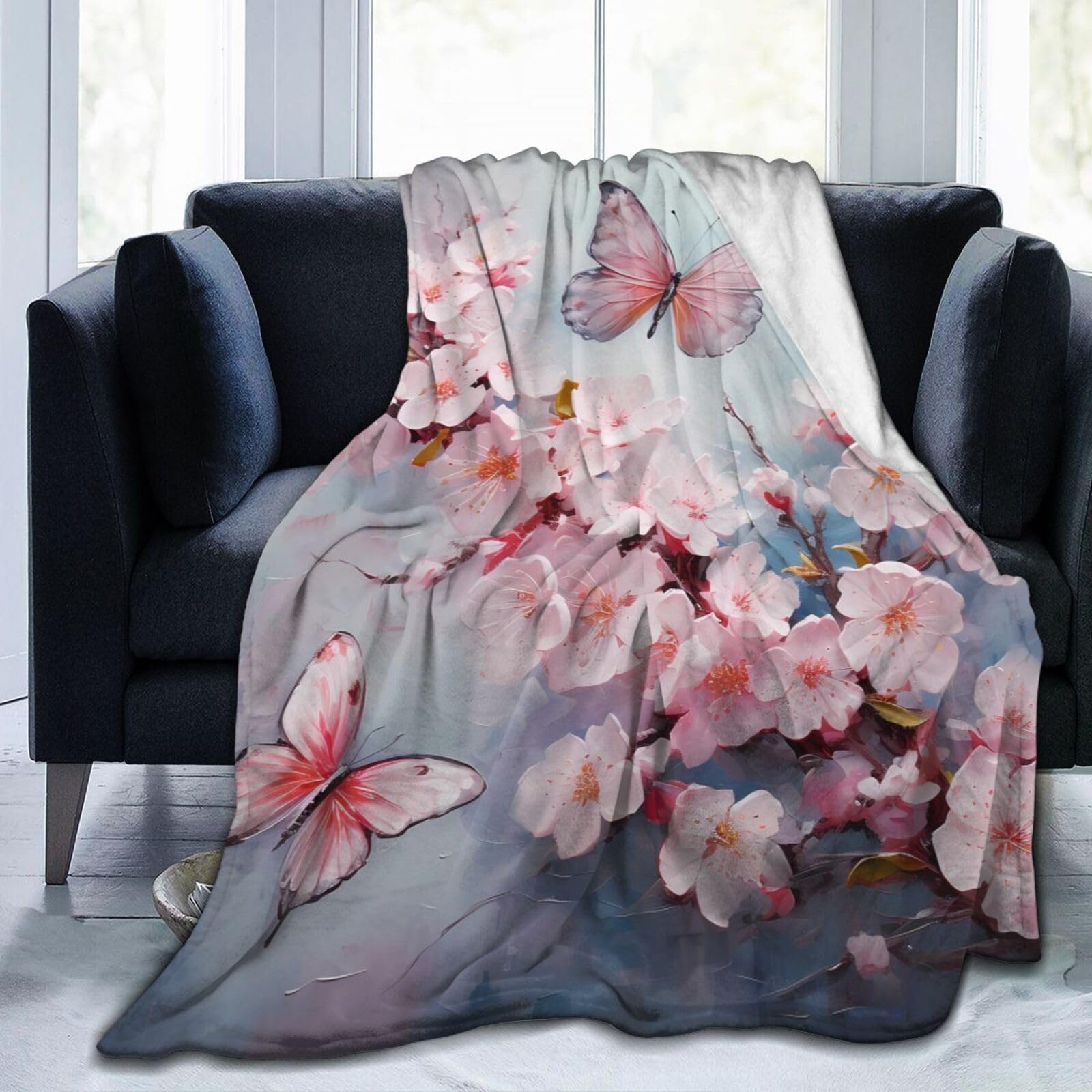 Couverture de canapé Mexpekil anti-poussière grand format rose fleur de cerisier