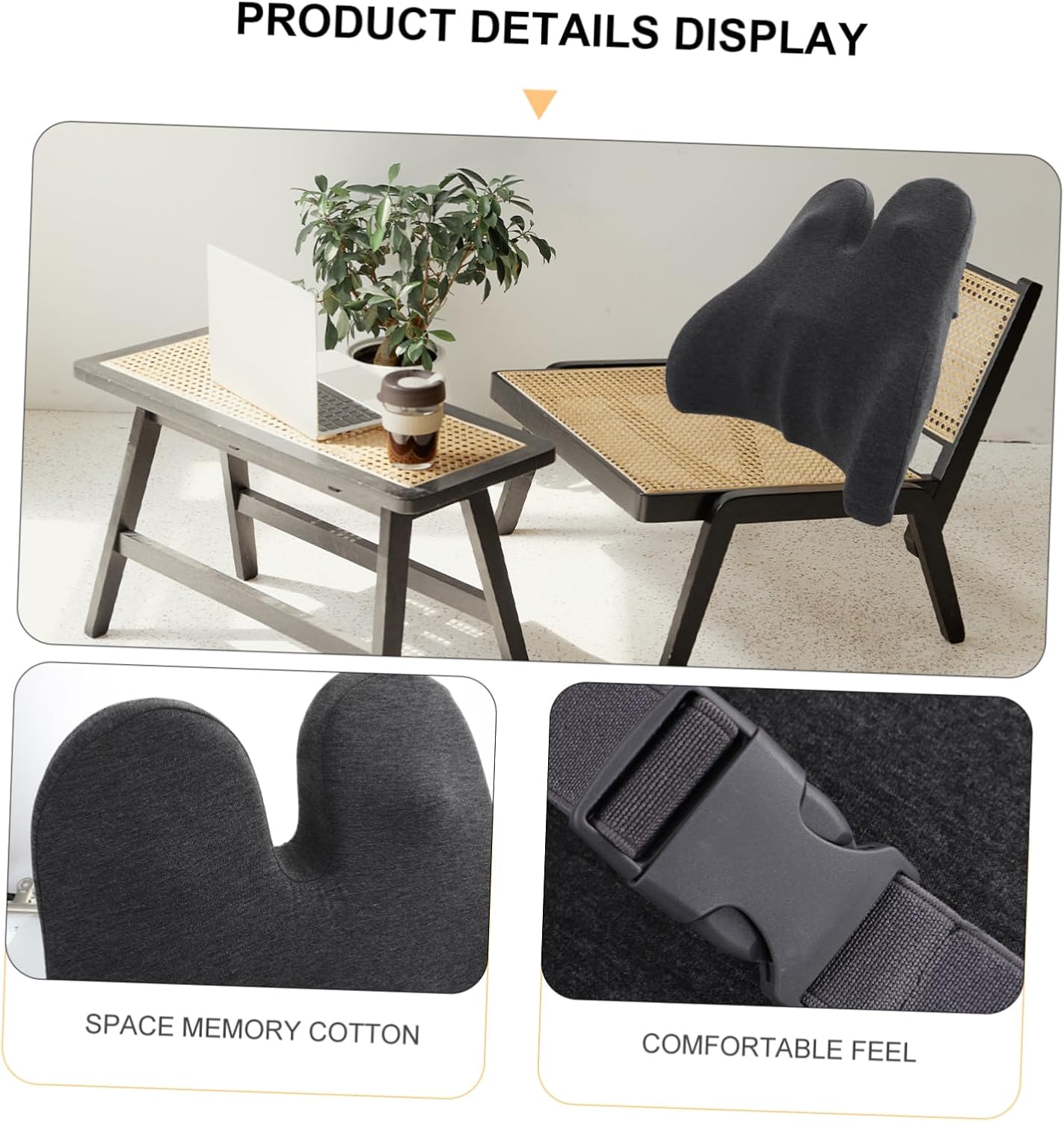 PRETYZOOM Memory Back Pillow Comfortable Waist Pillow for Office Home Car Travel Breathable Expandable Practical