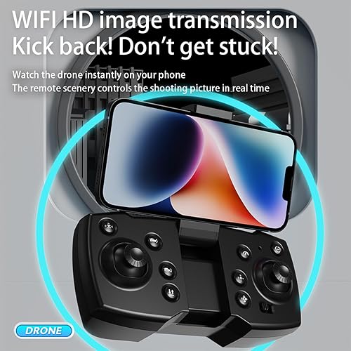 Miniatura 5 de Drone sin escobillas con cámara ESC FPV plegable con funda de transporte, giro de 360°, regalos de juguetes para niños y adultos, flujo óptico,