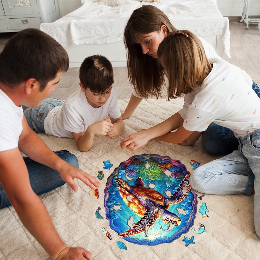 Puzzle in legno per adulti, 300 pezzi a forma di animale, a forma di animale, regalo di Natale per famiglia, amici, 34 x 35 cm