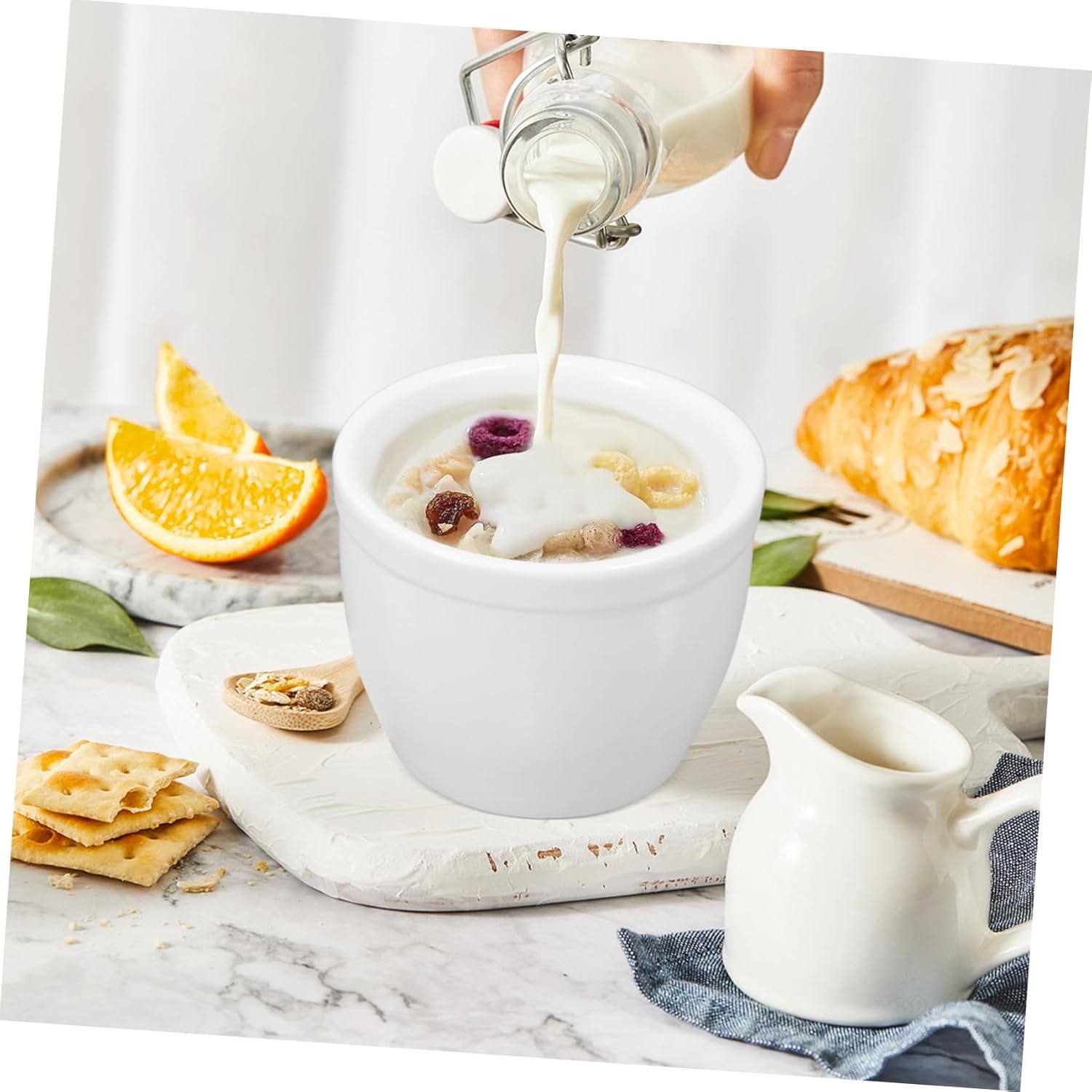 4pcs Ceramic Dessert Cups Small Ice Cream Bowls for Party Snacks Yogurt Pudding Bowls High Temperature Resistant Versatile Serving Dish