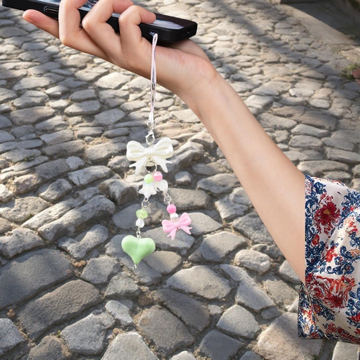 Keychain Making Kit Keychain Charms Bulk Y2k Lip Gloss Kindle Charms Phone Bag Charm Kit Cute Beaded Key Chain 300Pcs Beads 100Pcs Charm for DIY Key Chain Kits Accessories Jewelry Making Supplies - Image 6