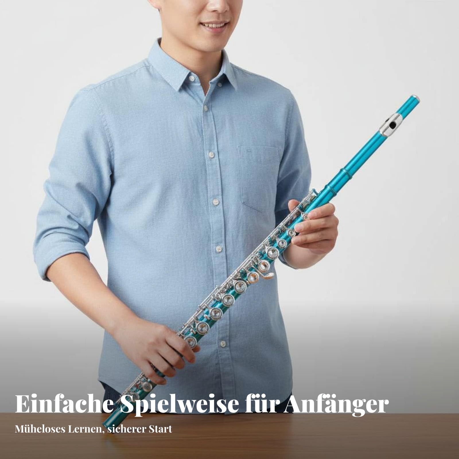 Harilla Flöte Konzertflöte C-flöte 16-tasten-querflöte aus Kupfernickel mit Ergonomischem Schlüsselmechanismus Und Lederverschluss für Anfänger Schüler, Rotbronze