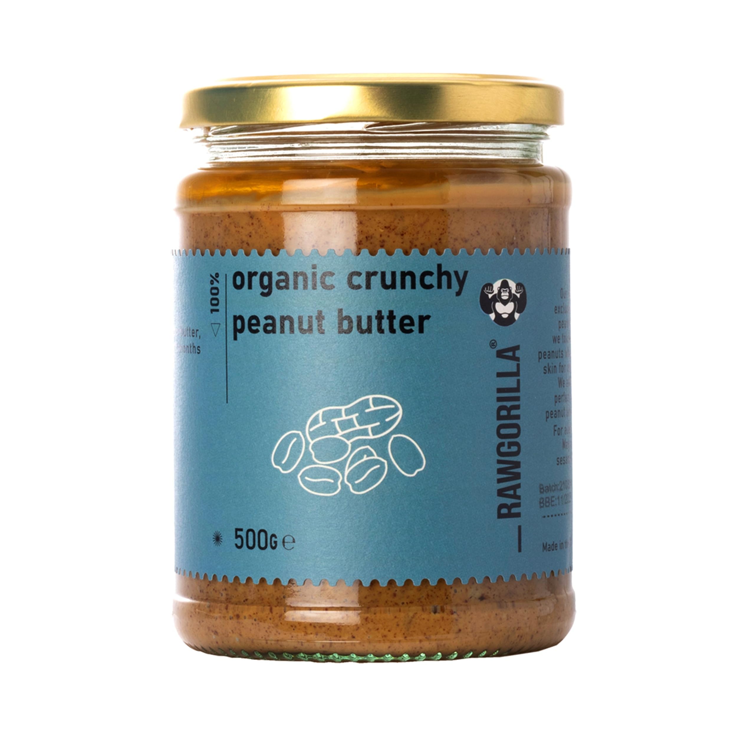 RAWGORILLA Organic Crunchy Peanut Butter 500g