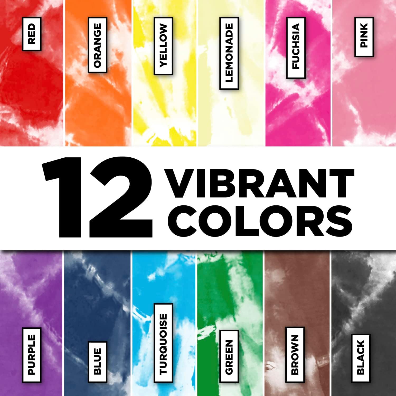 Tulip One-Step Tie-Dye Kit Tulip Fabric 36028 Fdy Super Big 12-Color Tie Dye Kit Bundle, As Detailed