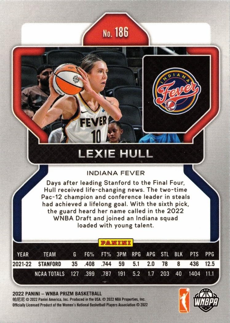 2022 Panini Prizm WNBA Basketball #186 Lexie Hull Rookie Card - Indiana Fever