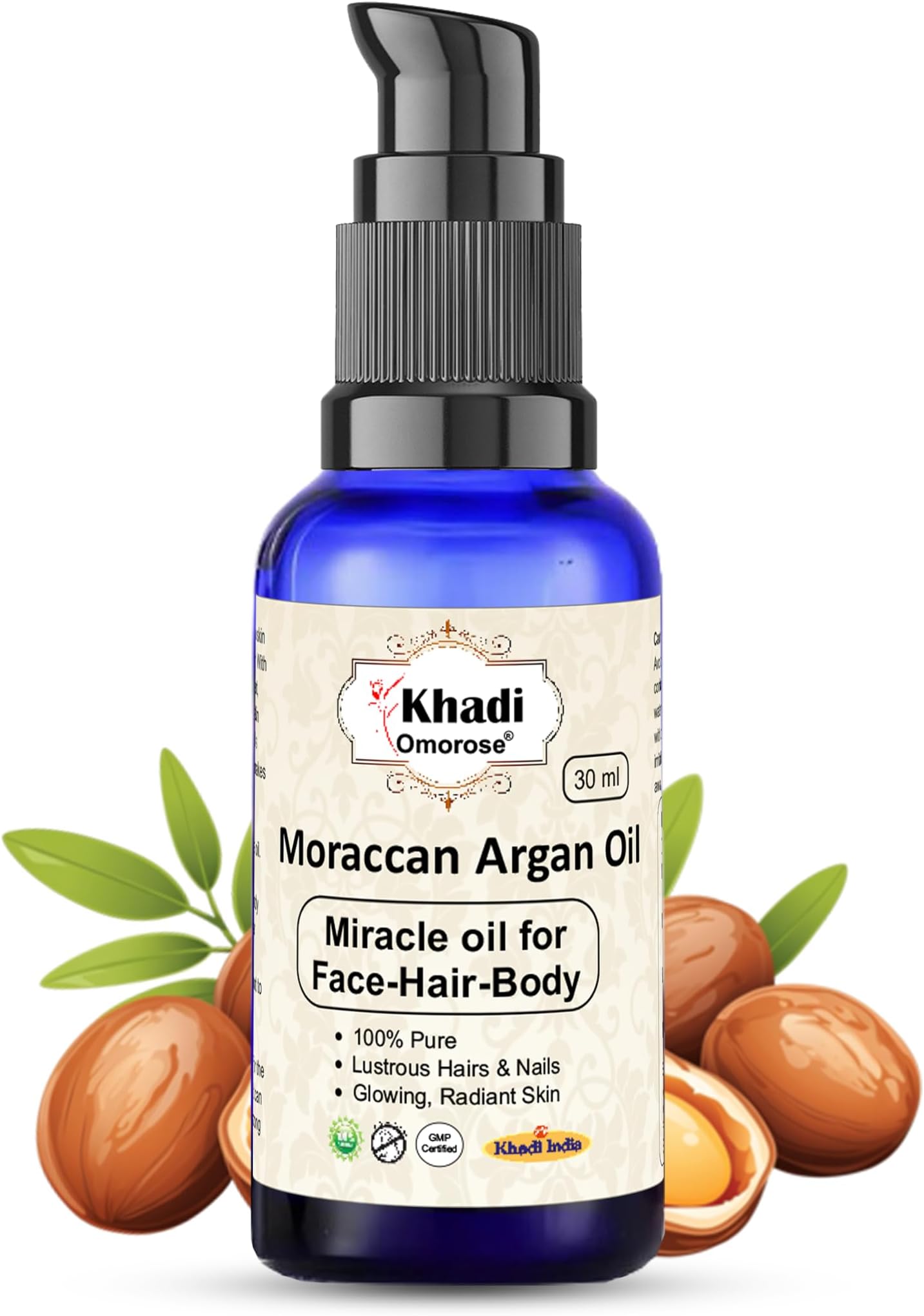 Moraccan Argan Oil, Cold Pressed Organic, 30ml, for Skin, Hair & Anti-Ageing Face Care ! 30 ml