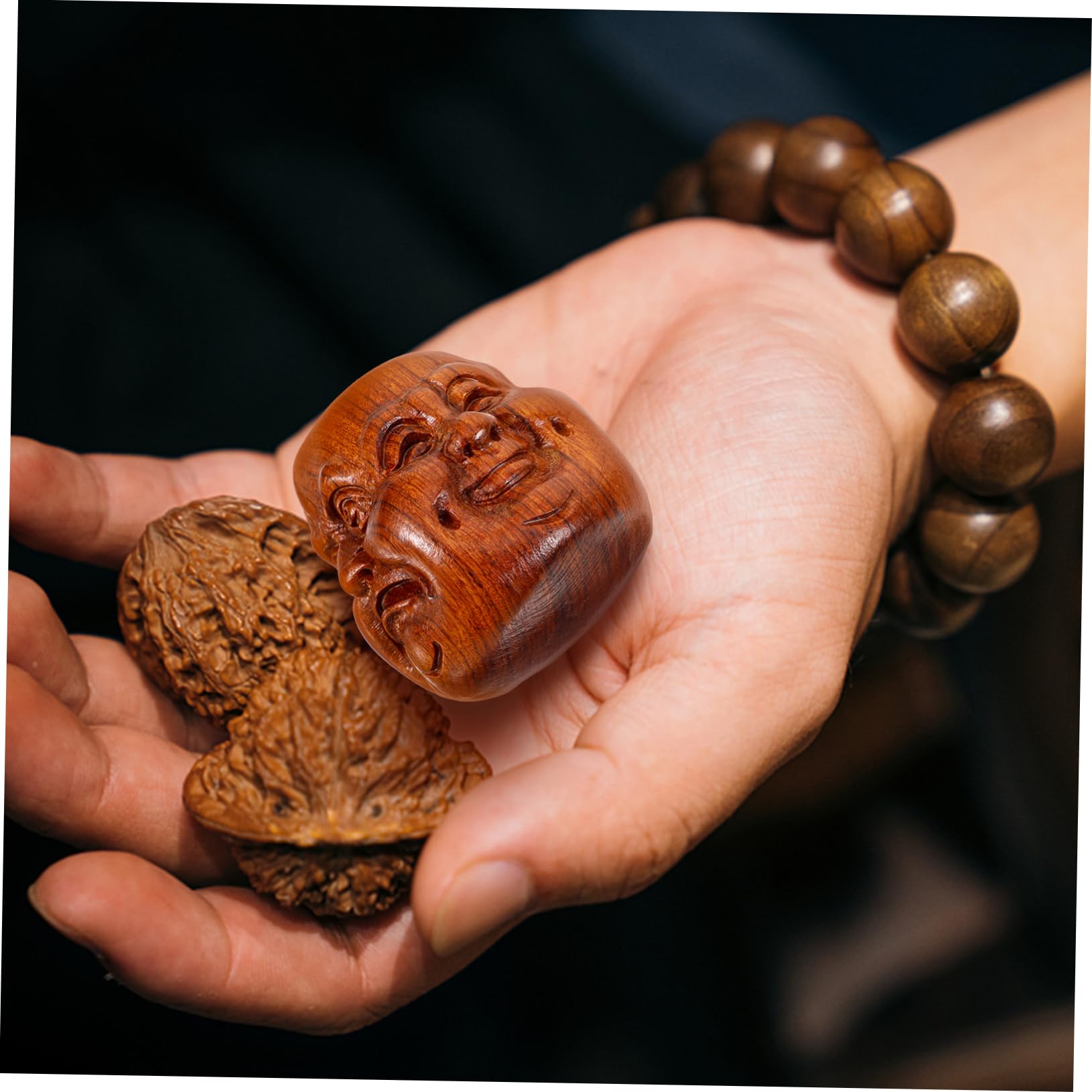 BESTYASH 4 Sätze Den Ball Drehen Massagebälle Für Handübungen Bequeme Handbälle Handmassage Fingertrainingsball Ball Für Die Hände Ausüben Tragbare Massagebälle Holz 2 Stück * 4