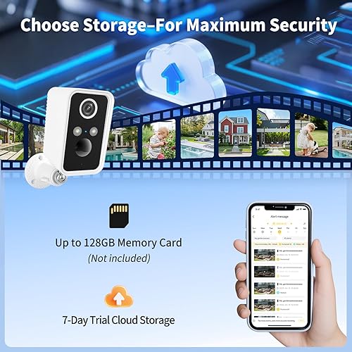 Miniatura 8 de Cámaras de seguridad inalámbricas para exteriores, paquete de 2, cámara Wi-Fi inalámbrica para exteriores para seguridad del hogar exterior,