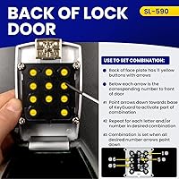 Vista 5 de SL-590 Punch Button Lock Box - Secure Wall Mount Key Storage for Homes, Offices, and Rentals