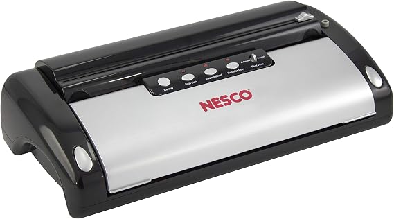 طقم Nesco Vs-02 للطعام مع أكياس الإغلاق التلقائي وختم الفراغ ، أسود 18.25 × 5.25 × 11.5