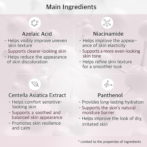 Miniatura 5 de Suero facial suave al 5% de ácido azelaico con niacinamida y cica, suero apto para principiantes para pieles sensibles y propensas al acné, cuidado