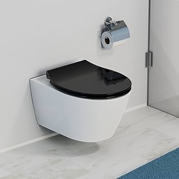 Abattant WC Schütte Slim Black - Abaissement Automatique, Démontable, Noir
