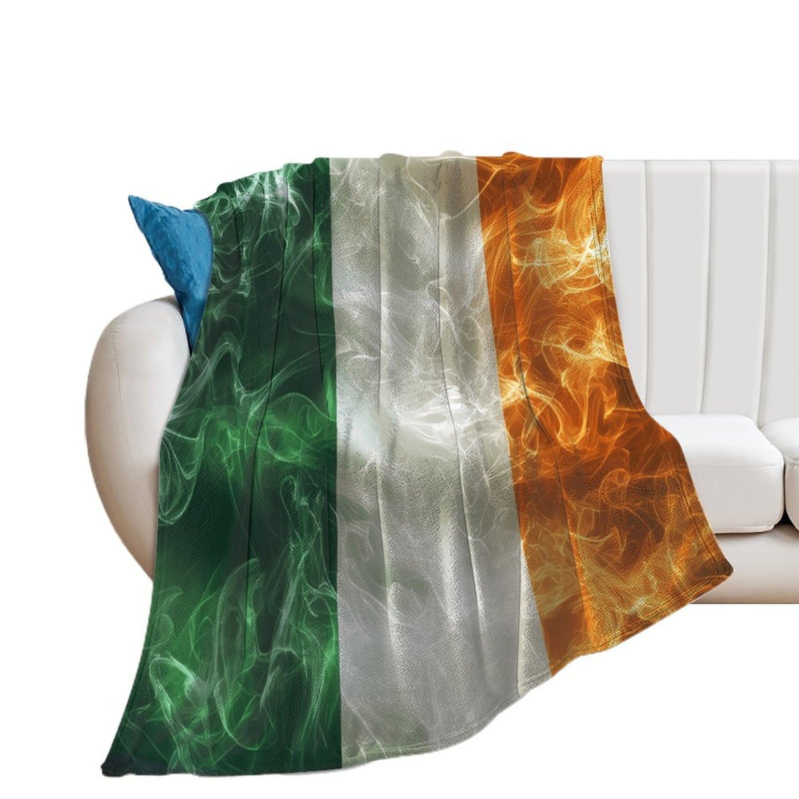 OUTBDNVFSA Ireland Irish Flag Throw Blanket Lightweight Summer Blankets for Bed Sofa Camping Travel