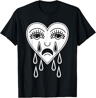Crying Heart American Traditional Tattoo Old School Flash T-Shirt