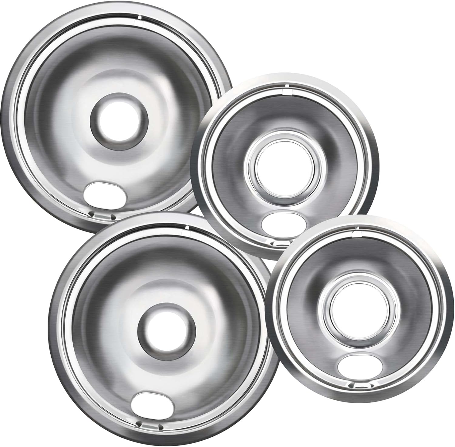 4 Pack Drip Pans, Replacement Chrome Drip Pans for