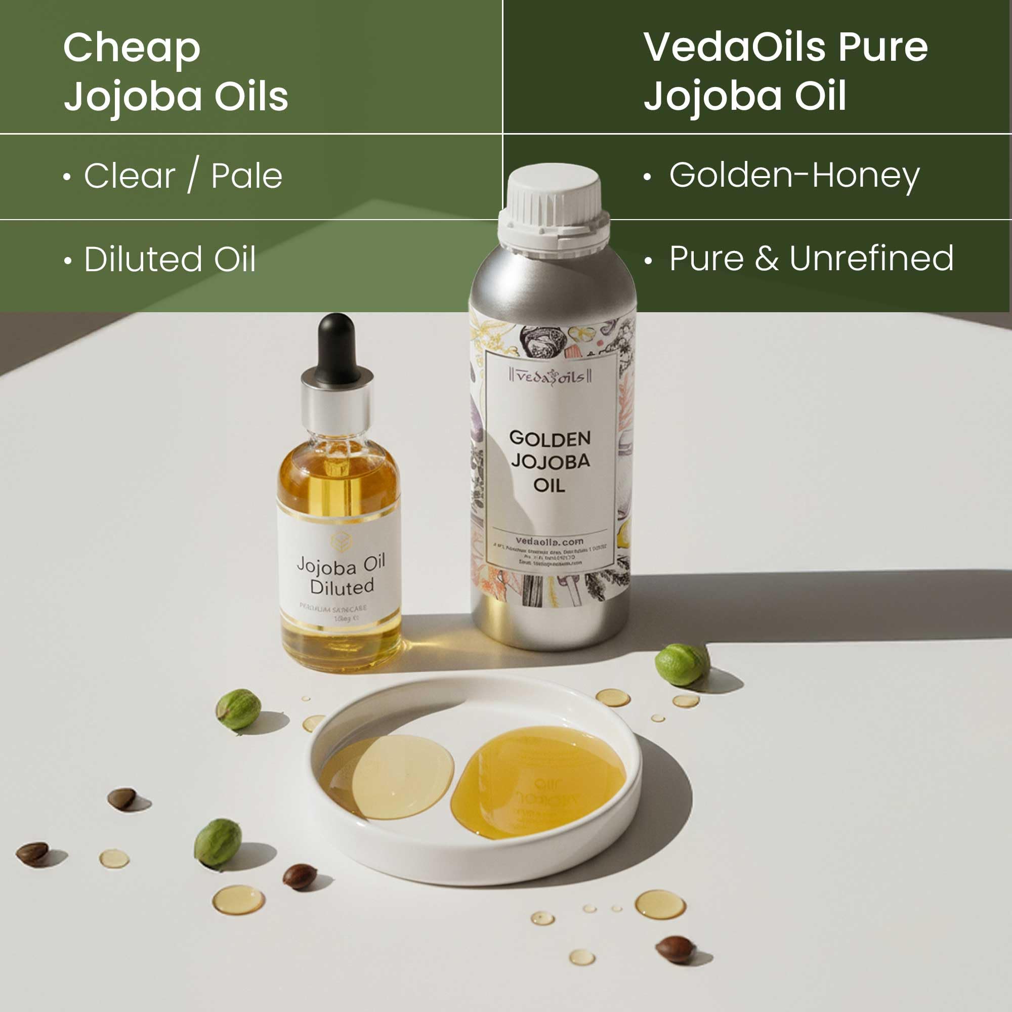 VedaOils Golden Jojoba Oil for Hair Growth 100ml | Cold Pressed Jojoba Oil for Skin & Face Massage | 100% Pure & Natural Moisturizing Oil - Image 4 thumbnail