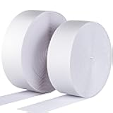 2 Inch x33 Feet Adhesive Hook and Loop Tape, Nylon Heavy Duty Interlocking Tape, White Self Adhesive Hook and Loop Roll for Screen Window Sofa Cushions Carpet Wall Hanging