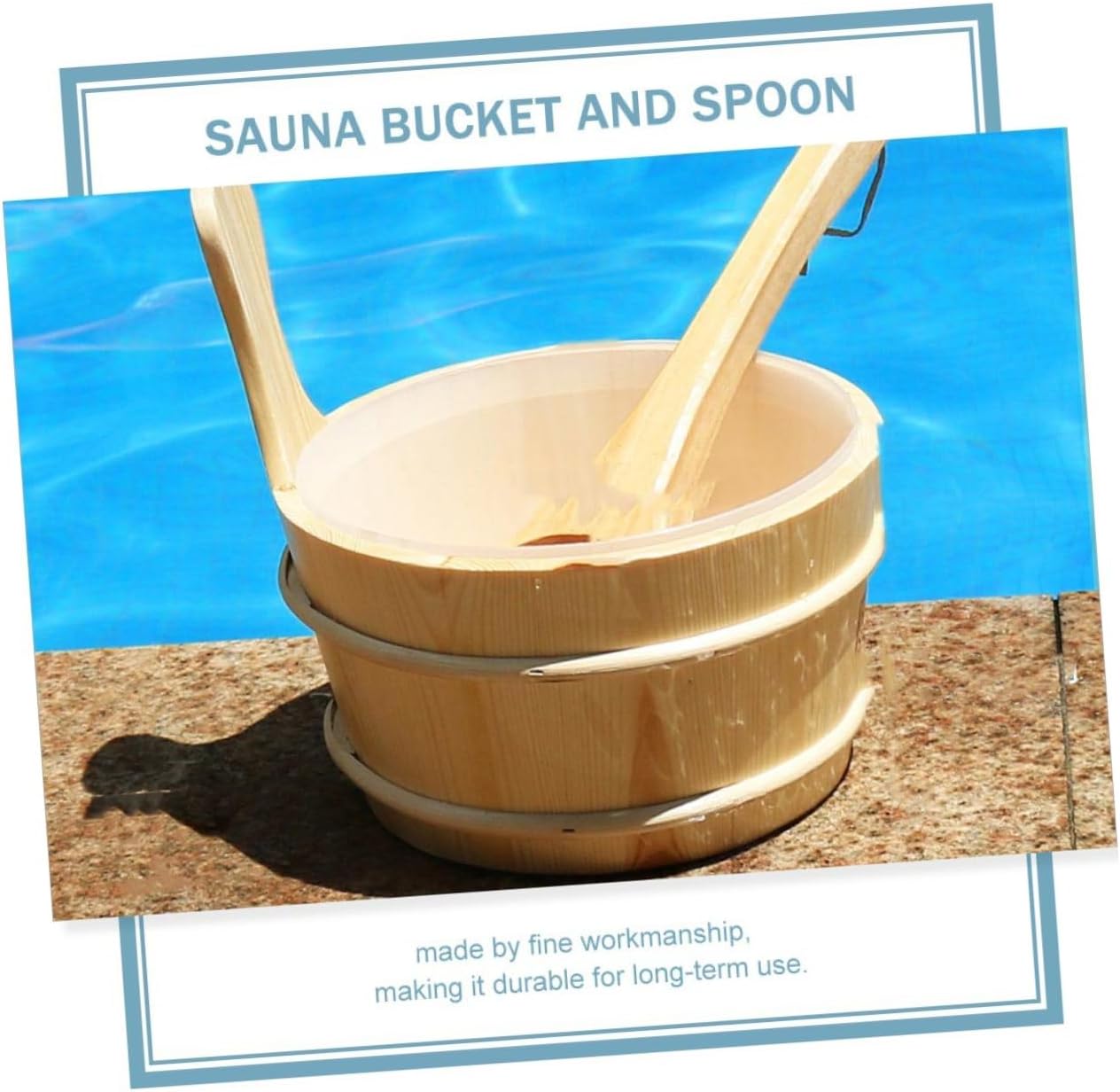 HANABASS 1set Wooden Spoon for Sauna Bathing Bucket and Ladle for Spa and Relaxation for Steam Rooms and Massage Bathtubs