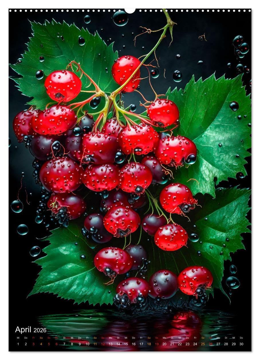 Coole Früchte (Wandkalender 2026 DIN A2 hoch), CALVENDO Monatskalender: Frische Früchte, atemberaubend schön und richtig lecker. (CALVENDO Lifestyle)