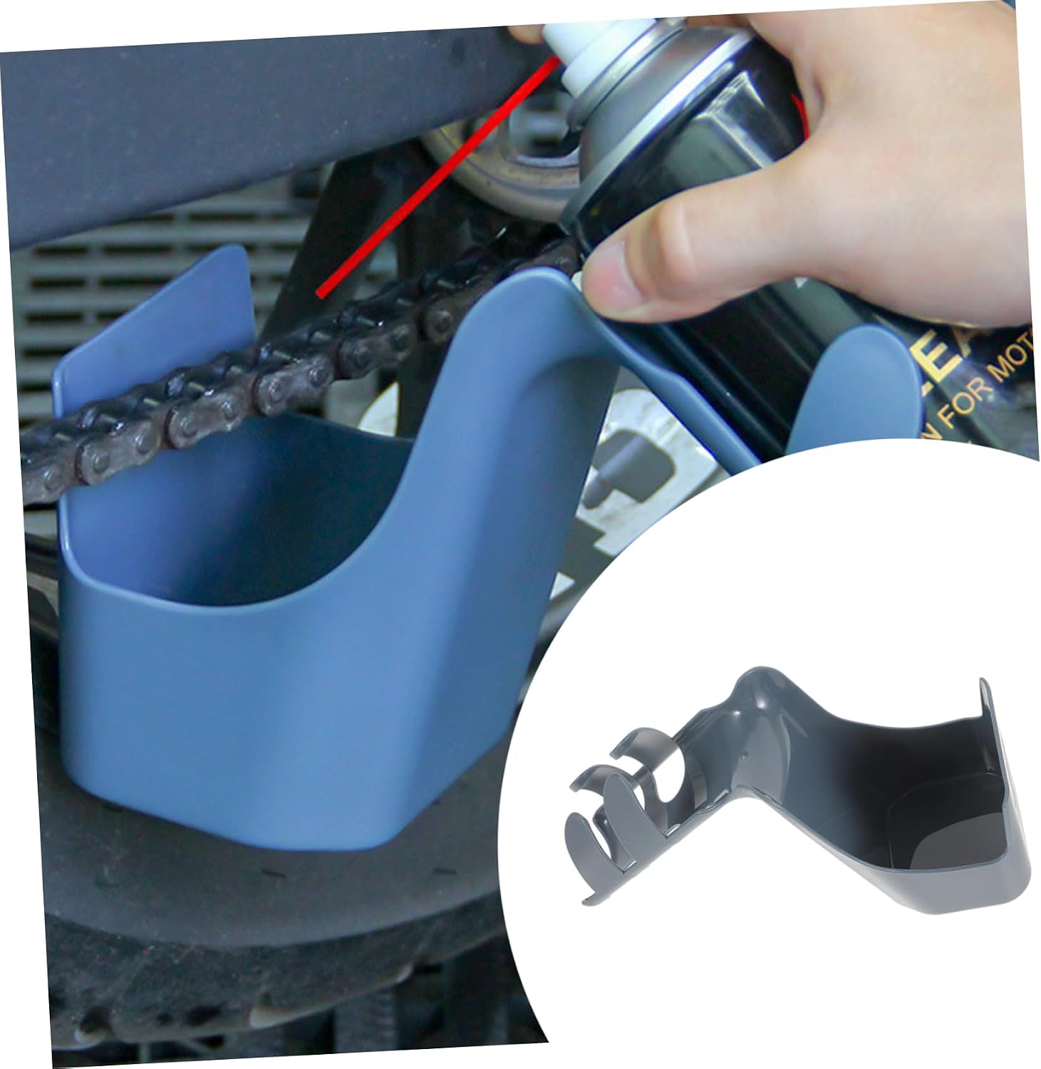 Toyvian Bike Chain Cleaning Tool Portable Collector for Motorcycle and Bicycle Chain Maintenance Prevents Oil Splash Reusable Chain Cleaner Box
