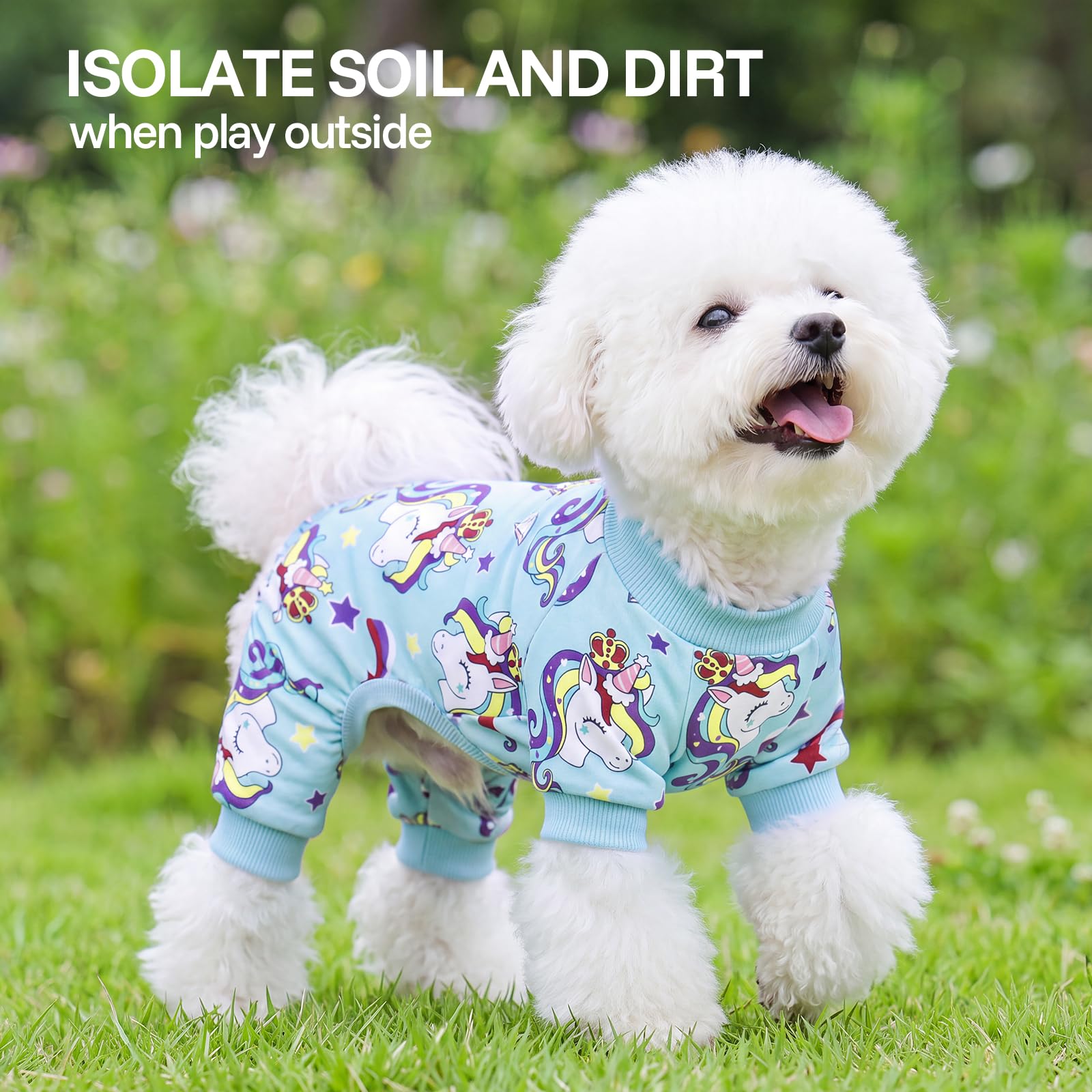 XPUDAC Pijamas de perro de 4 piezas para perros pequeños, ropa de cachorro, trajes para perrito, camisas de Navidad, pijamas para mascotas, gatos, pijamas, XL