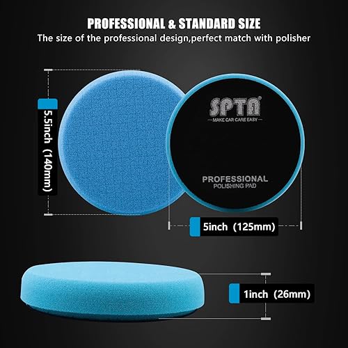 Miniatura 54 de Almohadilla amarilla de corte medio, almohadillas de pulido SPTA 3 piezas de cara de 6.5 pulgadas para placa de respaldo de 6 pulgadas, almohadillas