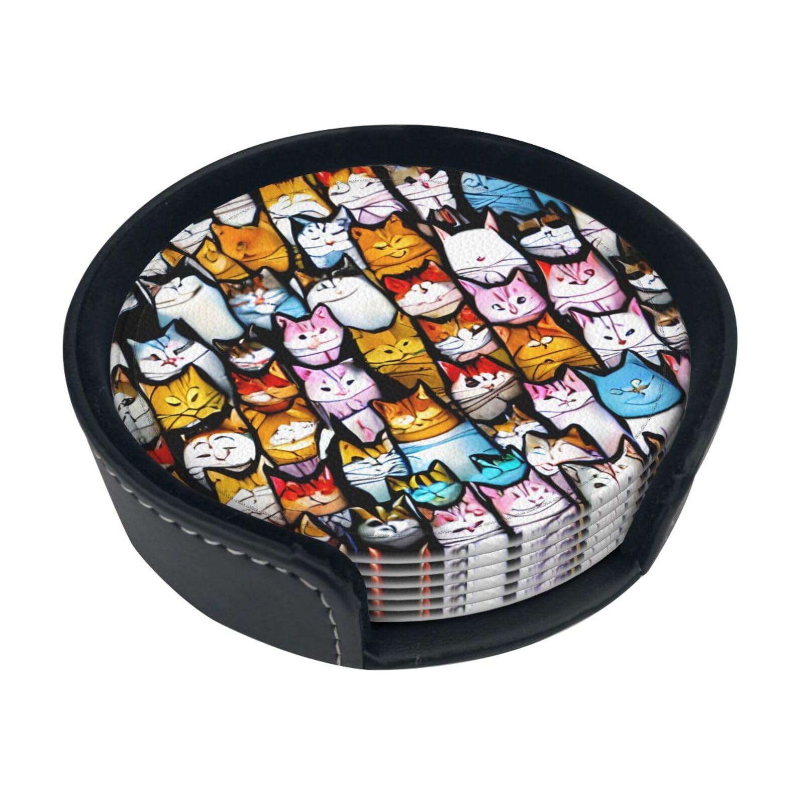 Dessous-de-verre pendaison de crémaillère lot de 6 sous-verres chats