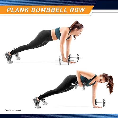 Miniatura 6 de Marcy Manijas ajustables de 14 pulgadas con rosca cromada para placas de peso estándar con centro de 1 pulgada de diámetro TDH-14.1