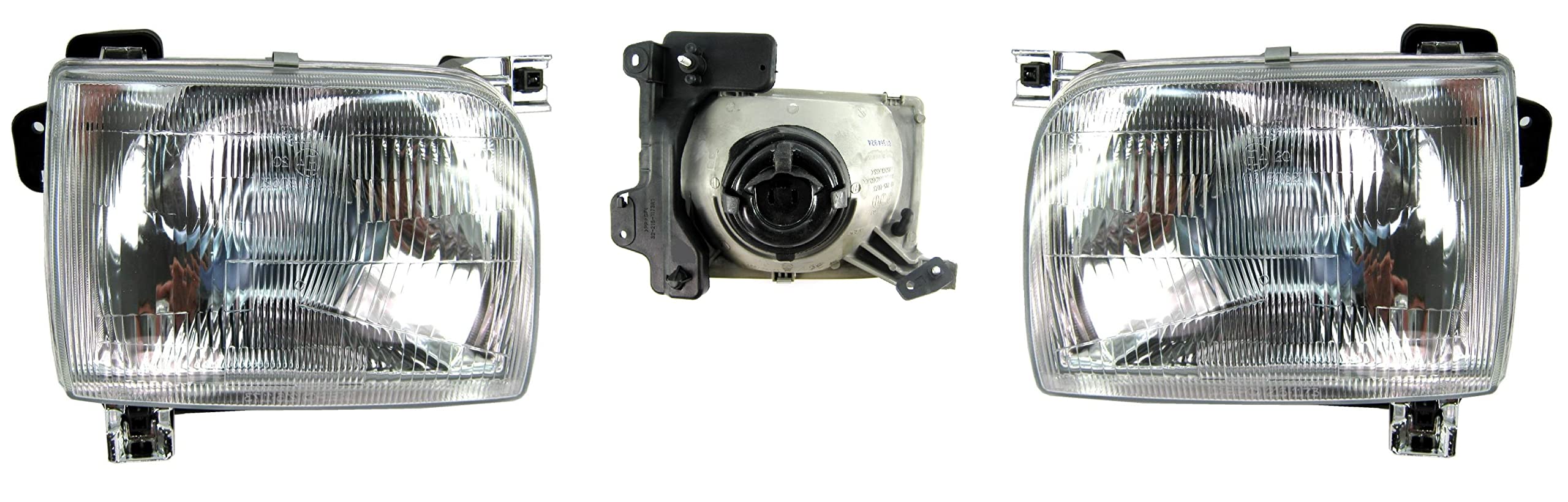 Set di 2 Faro Fanale Fanalino Proiettore Anteriore Sinistro e Destro Per King Kab Navara D22 Pick-Up Pickup da 1997 a 2002 Luce Alogeno H4