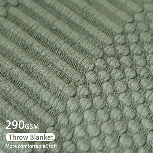 Miniatura 4 de Blagic Manta de punto para sofá, cama y sofá. Manta súper suave con borlas, manta verde salvia, 60 x 80 pulgadas, ligera y acogedora decoración del