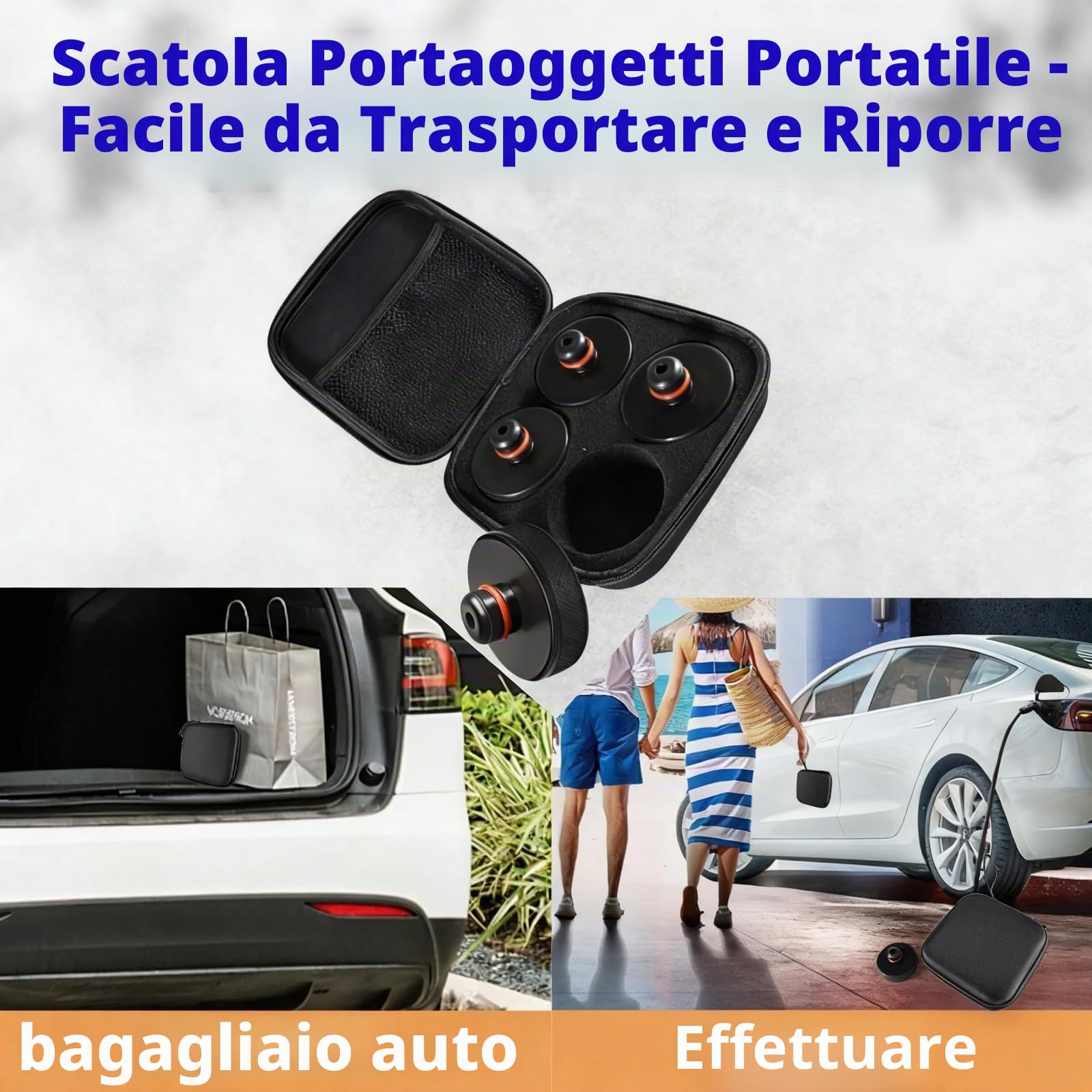 Chirano Cuscinetto per cric di sollevamento Tesla Model 3 S X Y, 4 dischi con custodia, accessori per veicoli Tesla