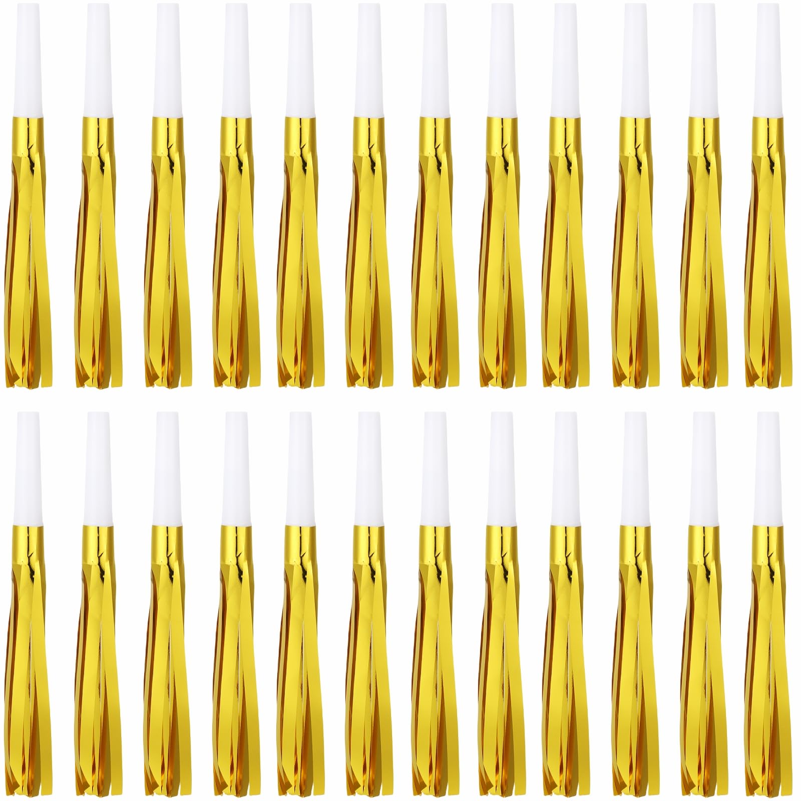 24-Pack Glitter Noise Makers – Gold & Pink Party Blowers For Birthdays, NYE & More (10cm)