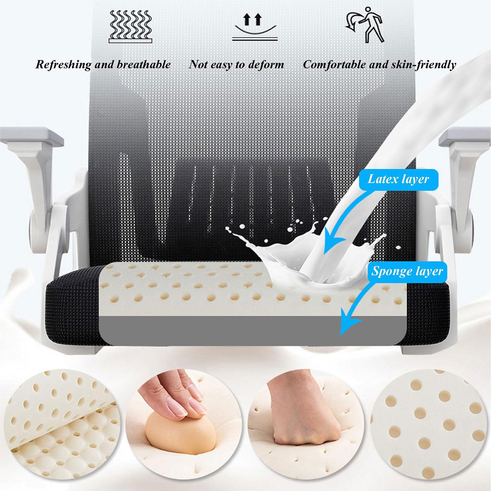 Silla De Oficina Ergonómica, Silla De Gaming con Respaldo Alto Ajustable, Silla De Trabajo Reclinable, Cómoda Y Giratoria 360°, para Personas Altas Y Corpulentas, con Soporte Lumbar