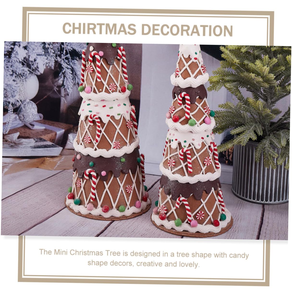 Árbol de Navidad Pequeño de Arcilla Blanda Dulces Decorativos Adorno Navideño para Mesa Decoración de Fiesta Navideña Accesorio Ligero para Hogar Oficina y Restaurante