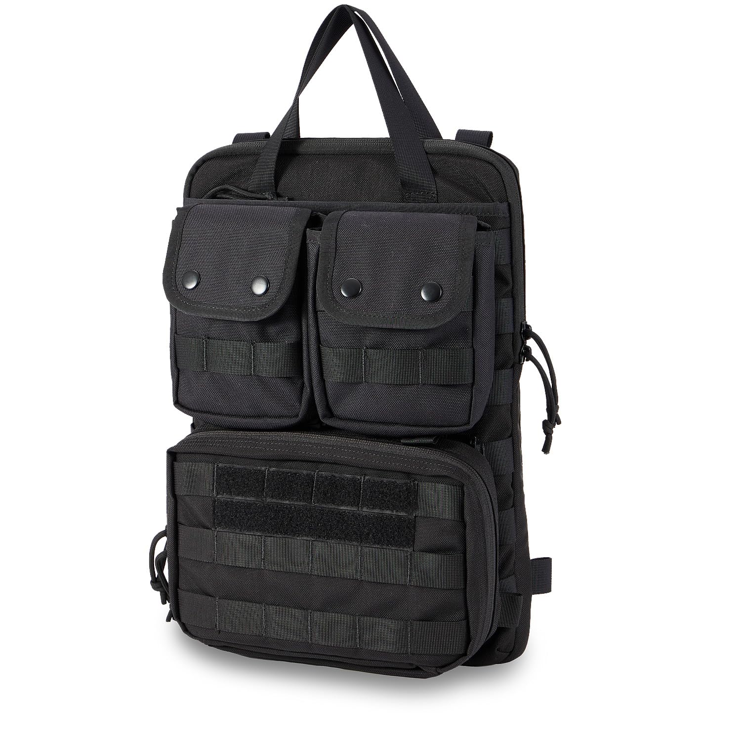 Taktische MOLLE-Laptophülle, wasserabweisend, schlank, 38,1 cm (15 Zoll) Tech-Organizer mit anpassbarem Stauraum für Laptop und Zubehör, Schwarz, Modern