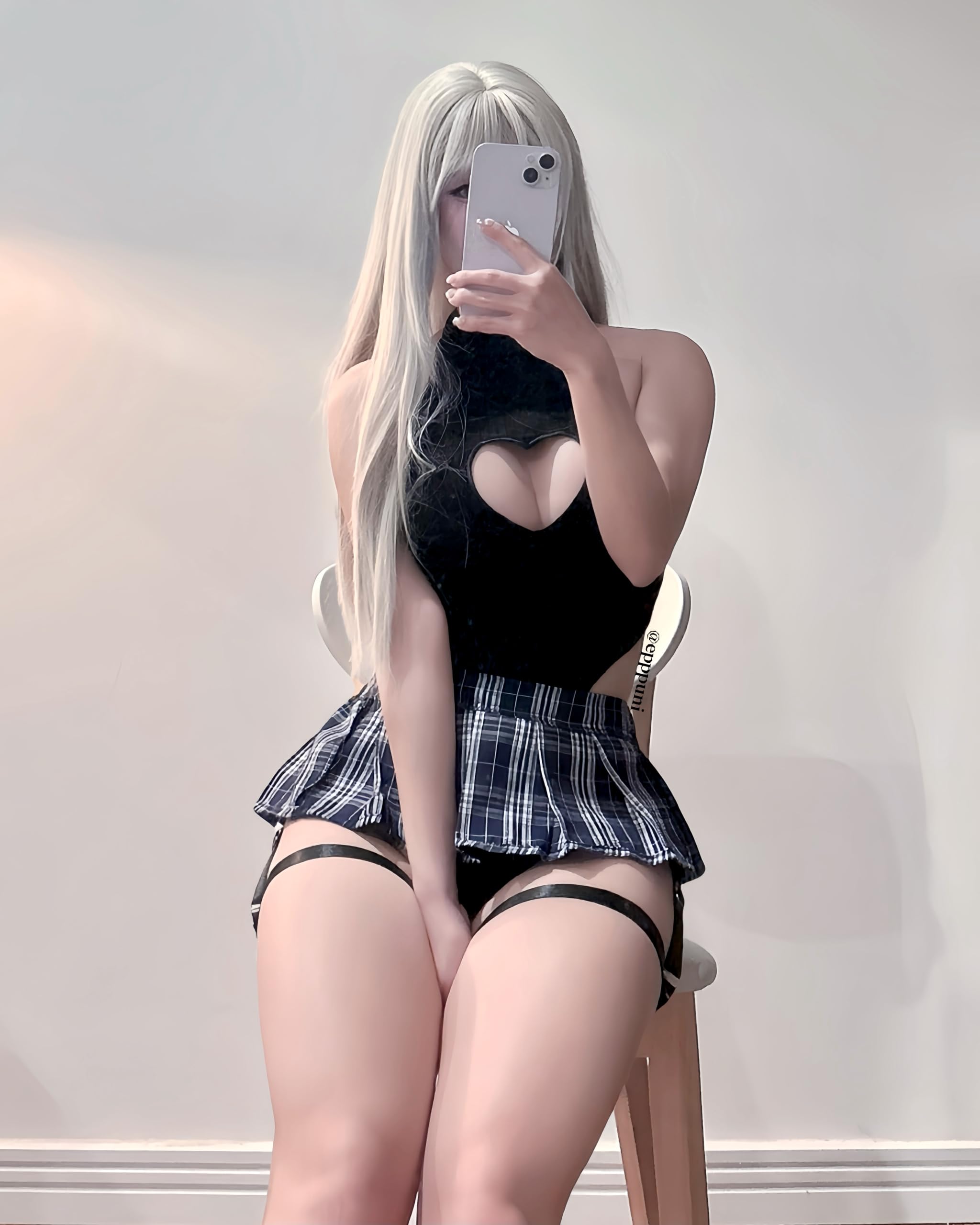 KORURACLUB Body Sexy Dos nu Creux Noir Sexy Pour Femme Tenue Club Rave Costume Cosplay Lingerie