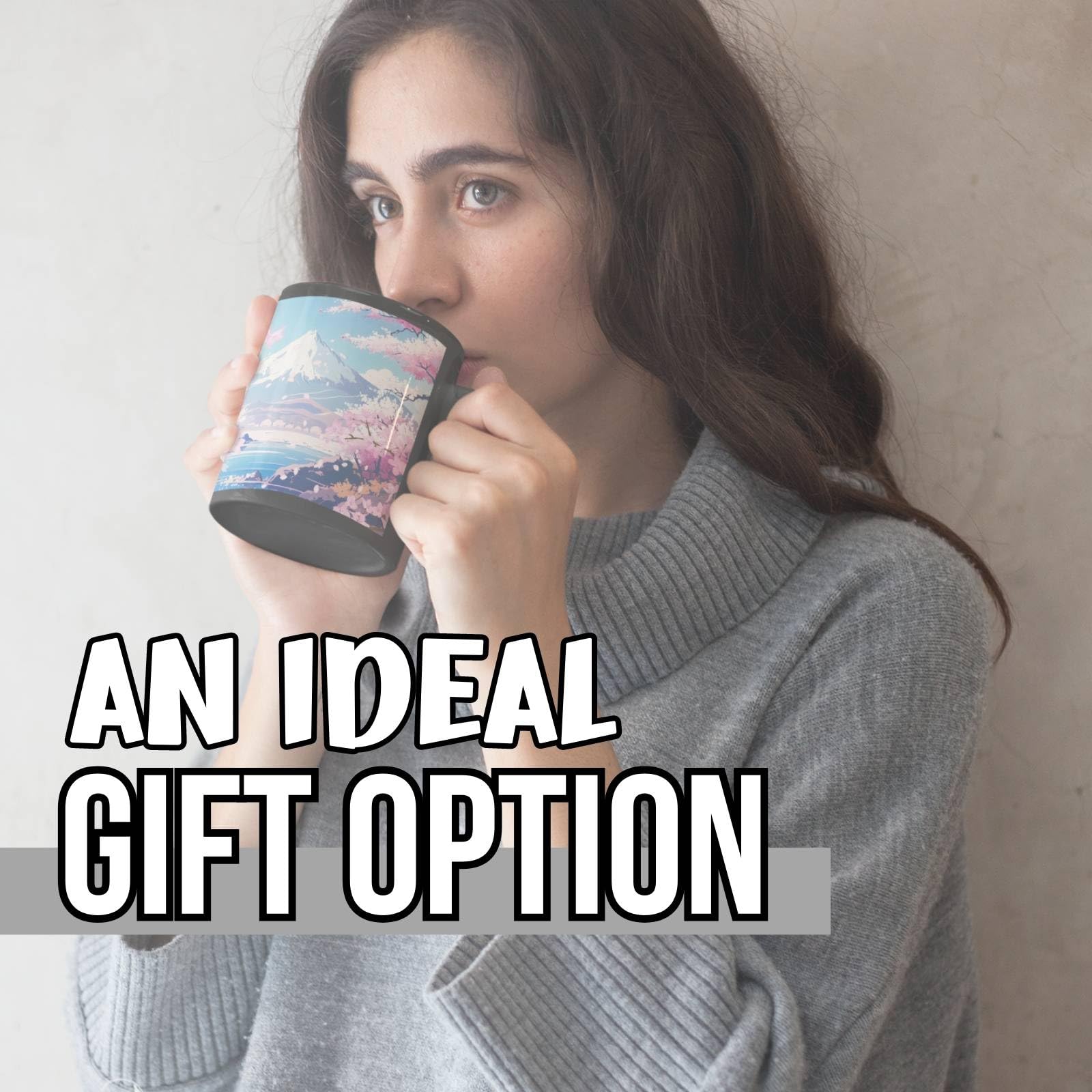 Onebttl Japanese Gifts Coffee Mug for Women Men, Cute 12oz Heat Sensitive Magic Coffee Mug for Friends, Girlfriends, Boyfriends, Japanese Friends for Christmas, Birthday