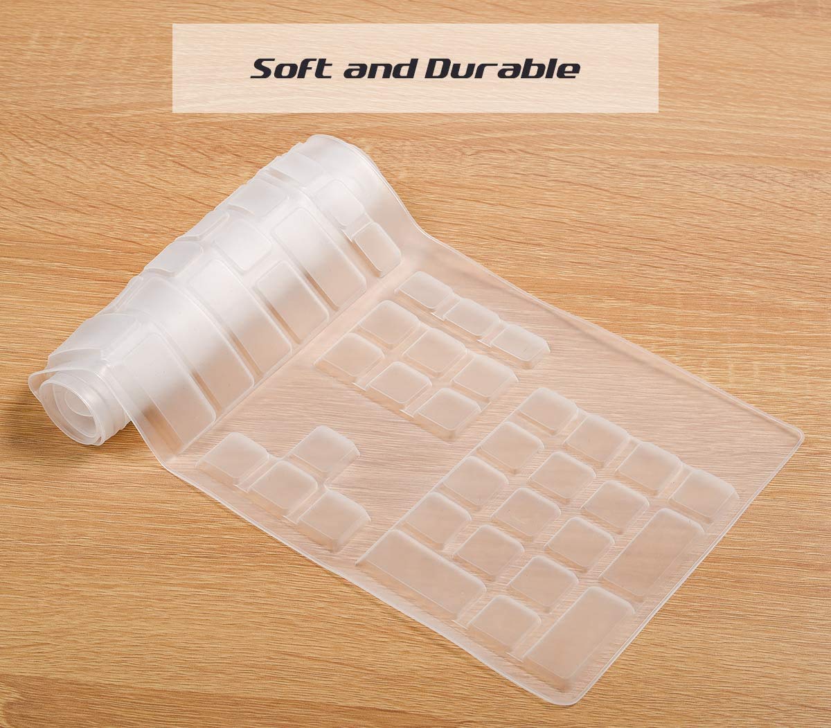 Ultradünne Silikon-Tastaturabdeckung für Logitech MK295 MK275 K200 MK200 K260 MK260 K270 MK270 Tastatur (transparent)