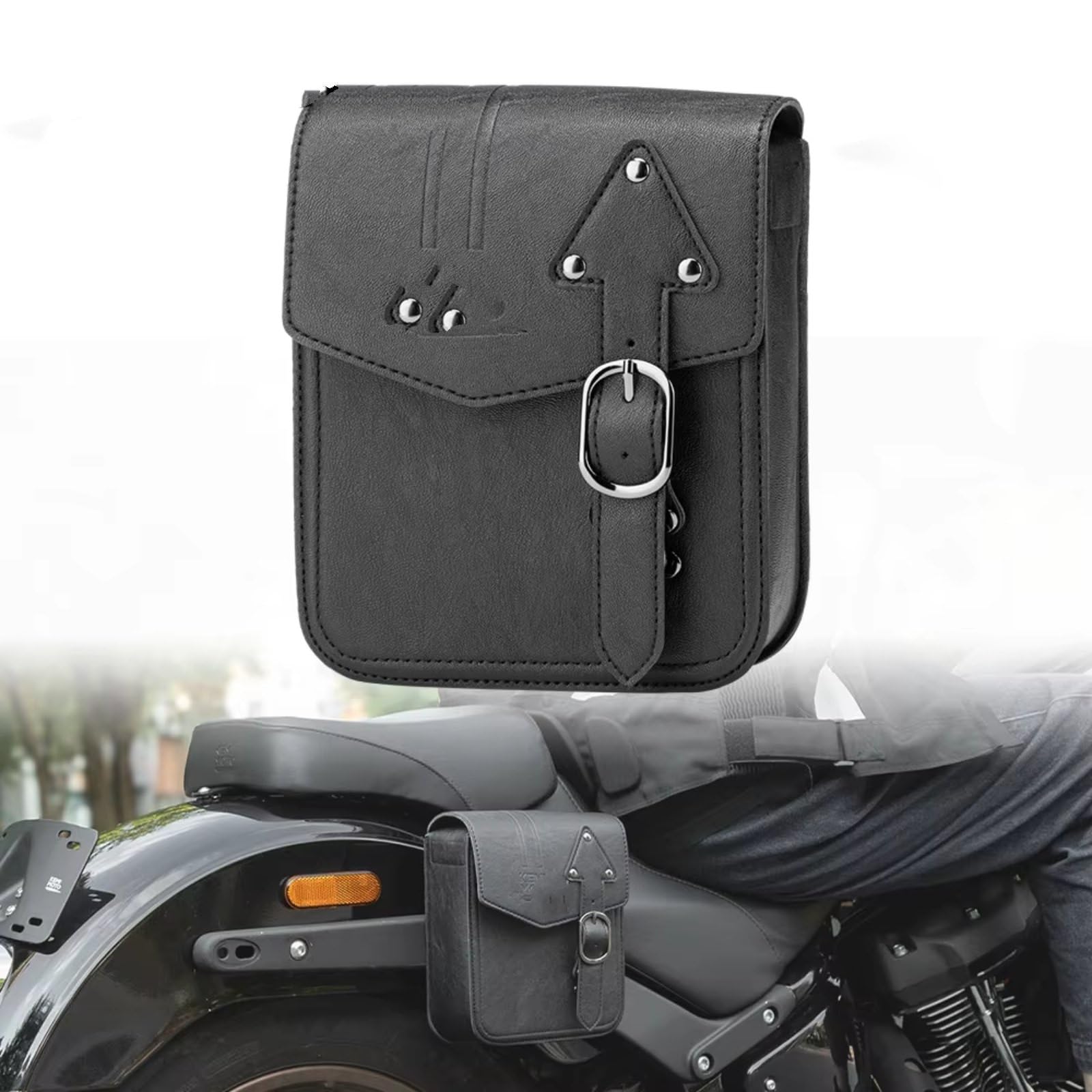 Motorradtasche Für Sportster 883 1200 Motorradtasche Motorrad-Satteltasche wasserdichte Seitentasche Rechteckige PU-Satteltasche Werkzeugaufbewahrungs-Packtasche