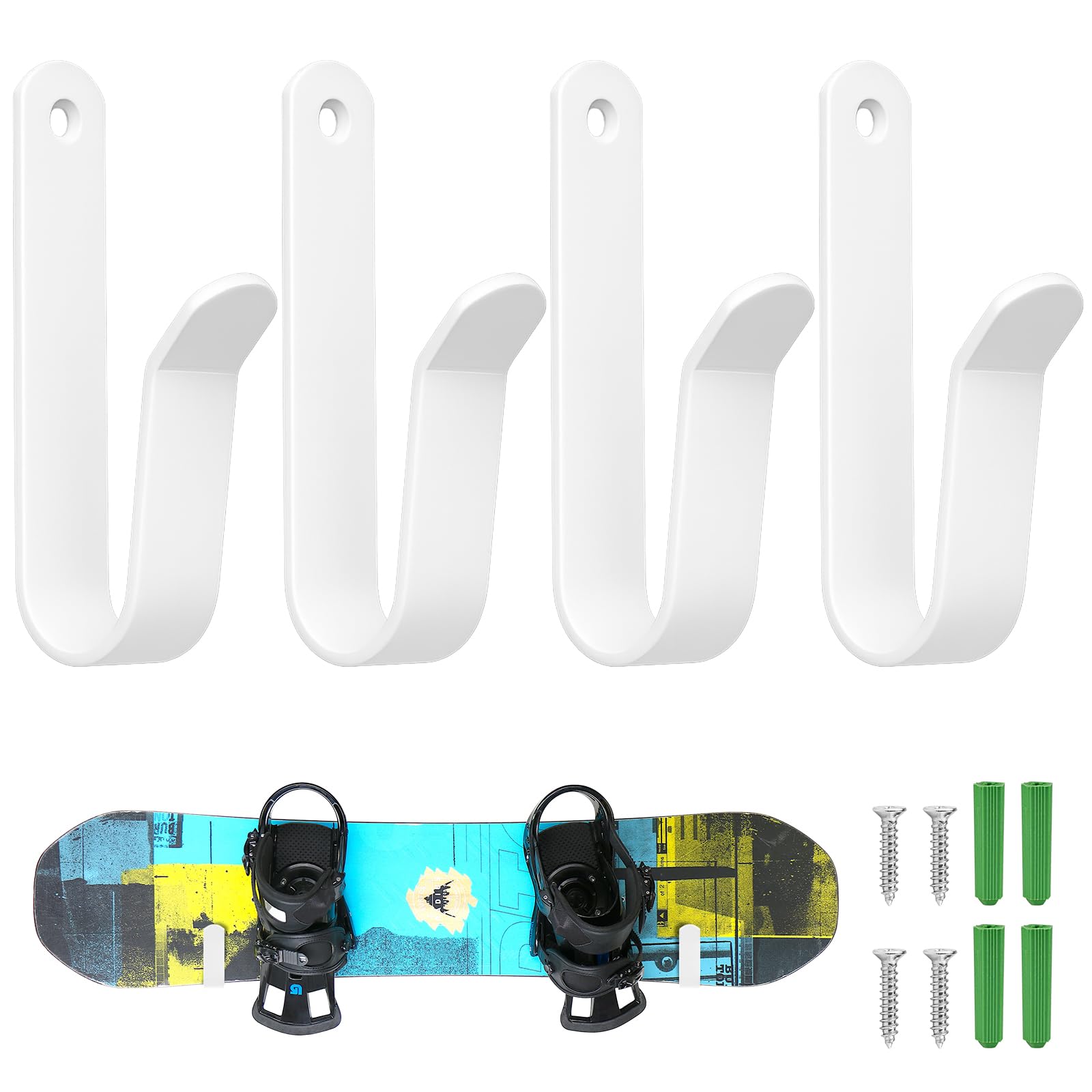 JINTANG Wall Mount for Skateboard, Horizontal Wall Mount for Skateboards, for Snowboard for Snowboard, Skiboard, Longboard and Skateboard