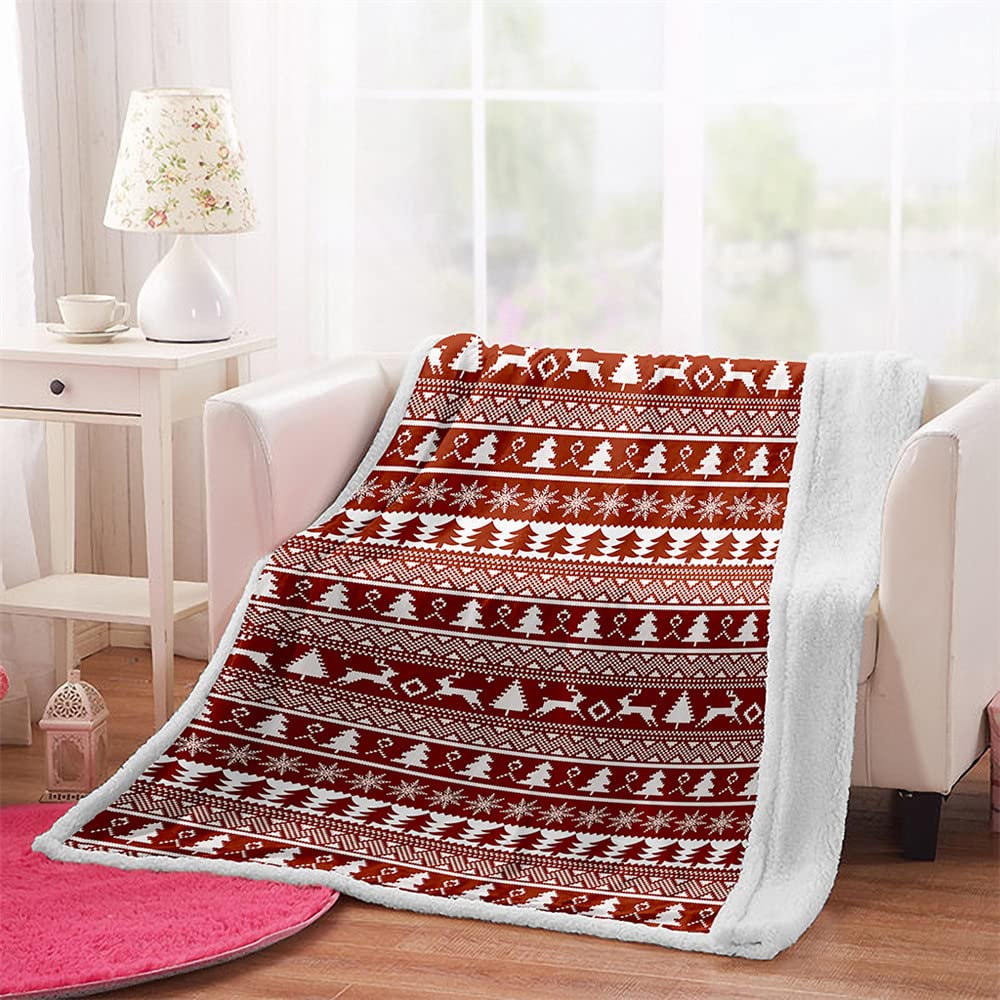 Highdi Natale Coperta di Morbida Pile, Calda e Accogliente Plaid Invernale Autunnale Divano Coperta Microfibra Pelosa, per Bambini e Adulti (Natale in Famiglia,100x150cm
