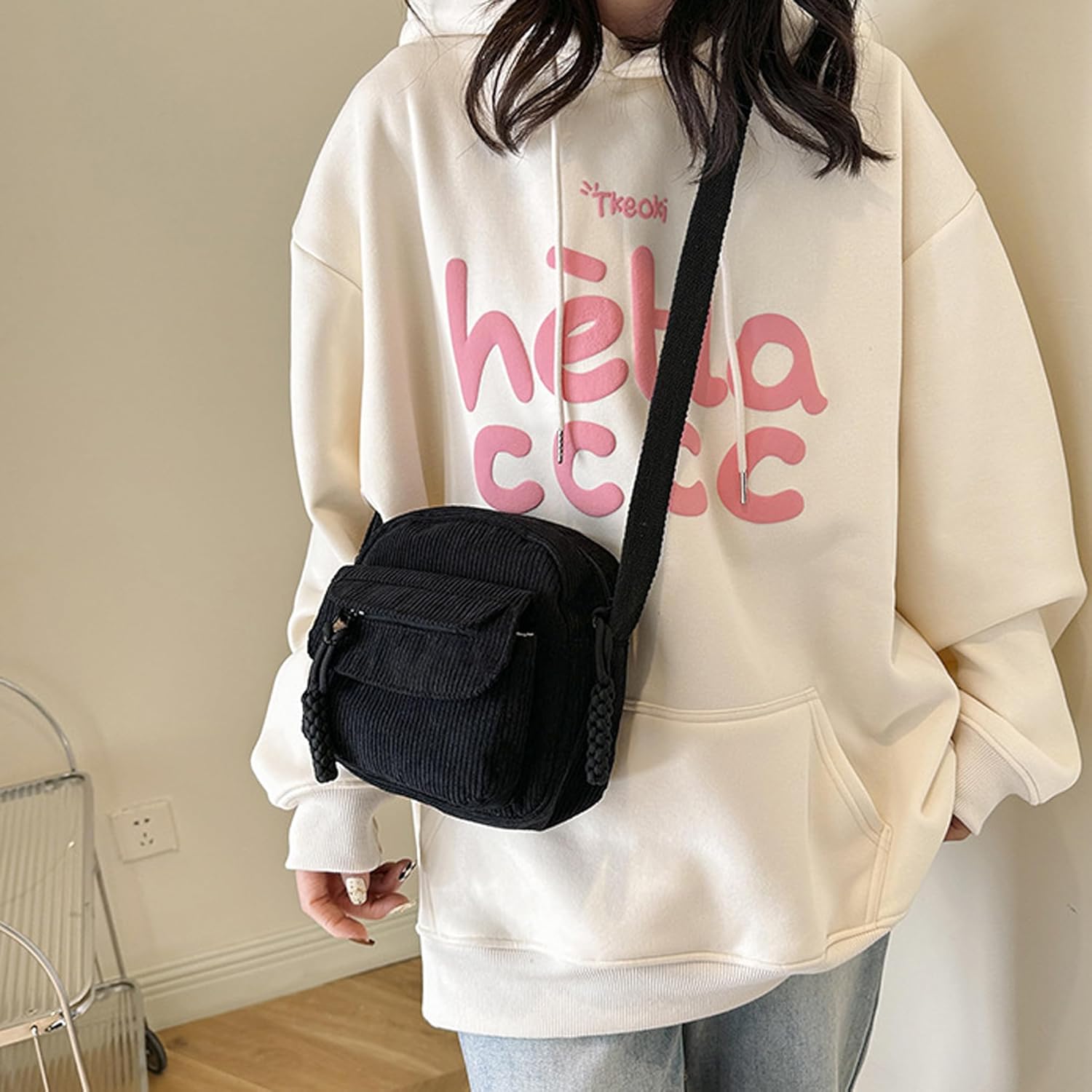 eYLun Women Crossbody Bag Mini Cute Purse Shoulder Bag Corduroy Aesthetic Small Adjustable Wallet Bag - Image 2